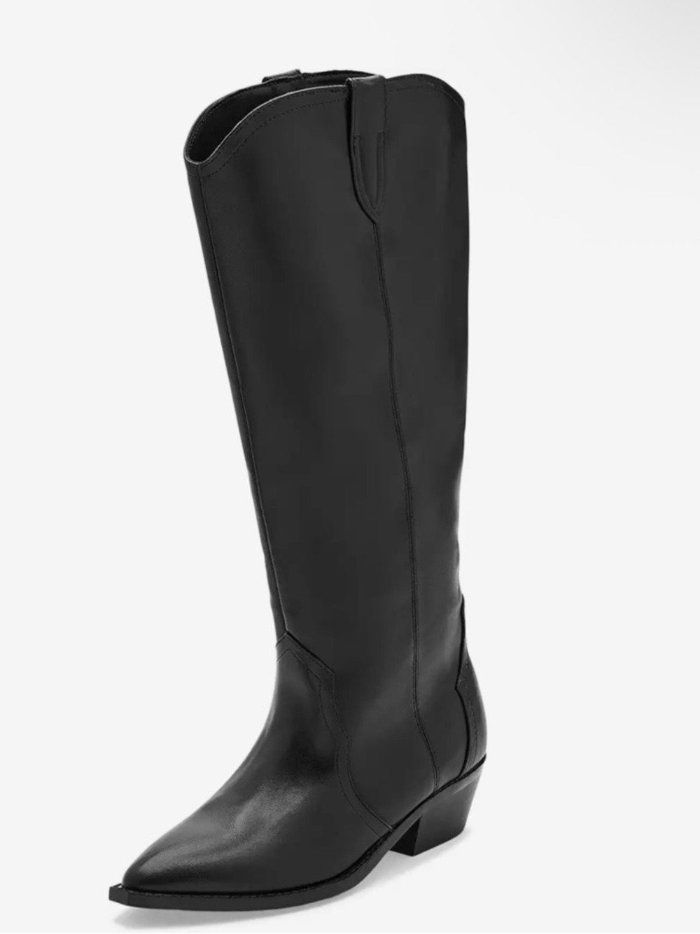 Dolce Vita Kit Black Women's Knee-High Western Boot faux vegan leather NEW